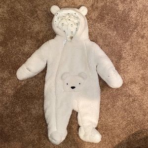 White snowsuit for baby!